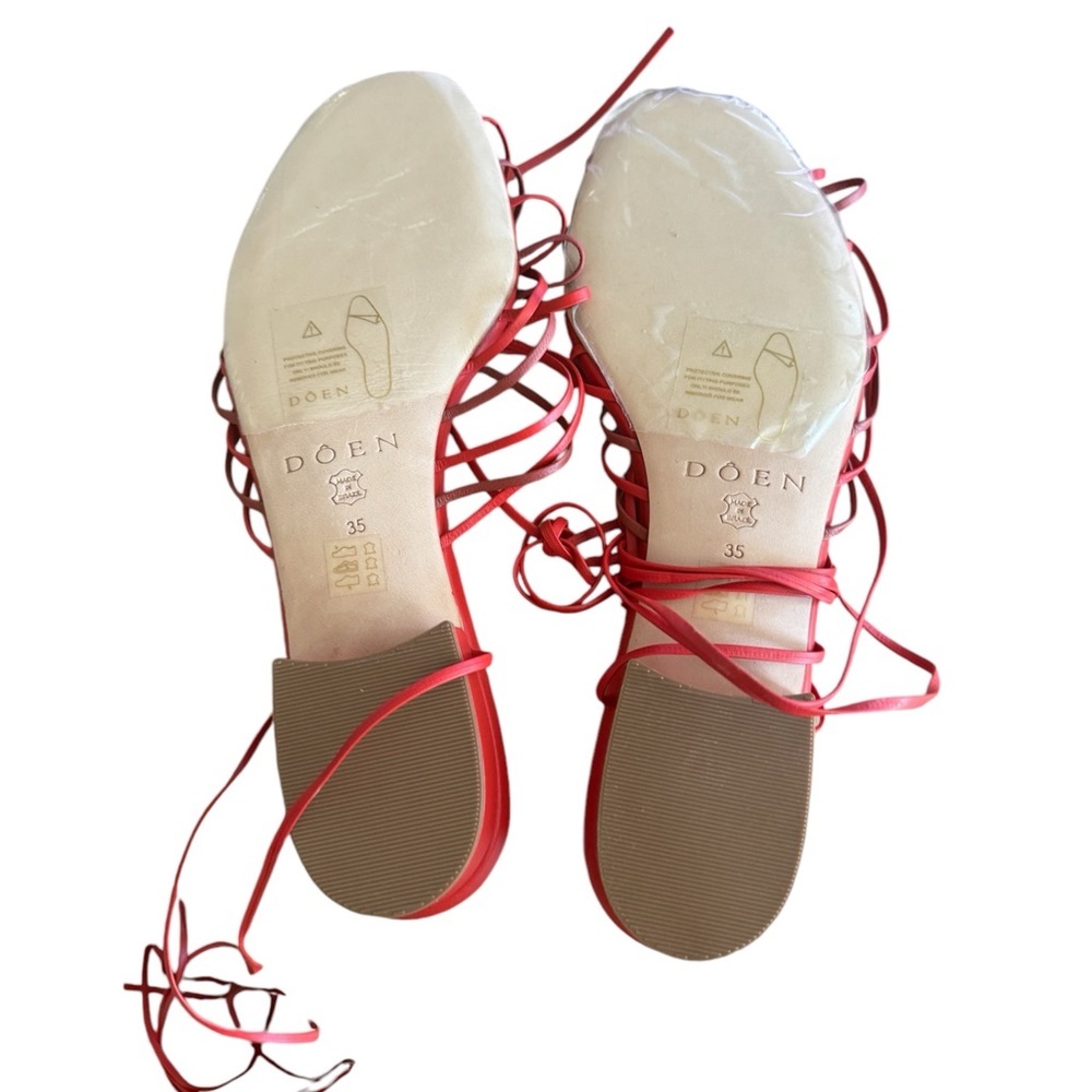 Doen Casimira sandals in red leather NEW - Picture 5 of 10